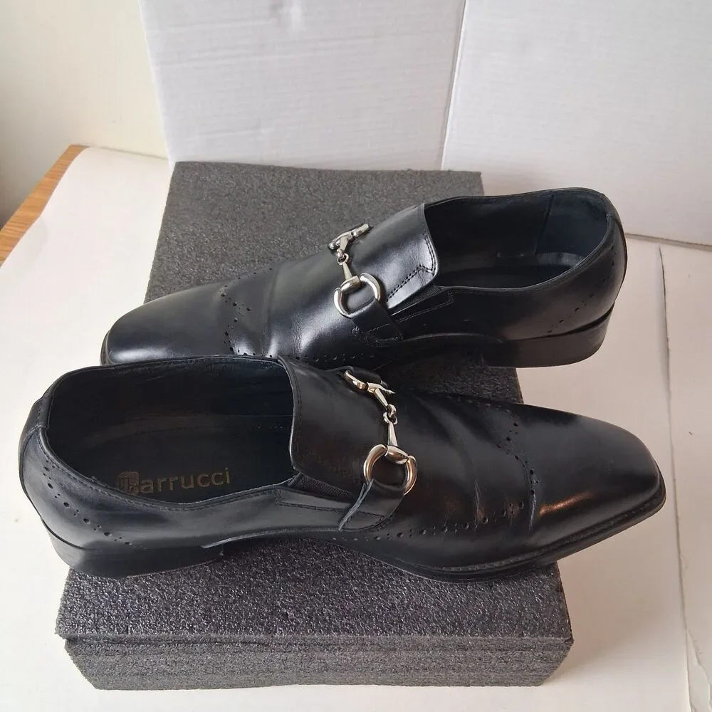 Carrucci Burnished Calfskin Slip-On Dress Shoe Loafers for Men Size 12 US USED